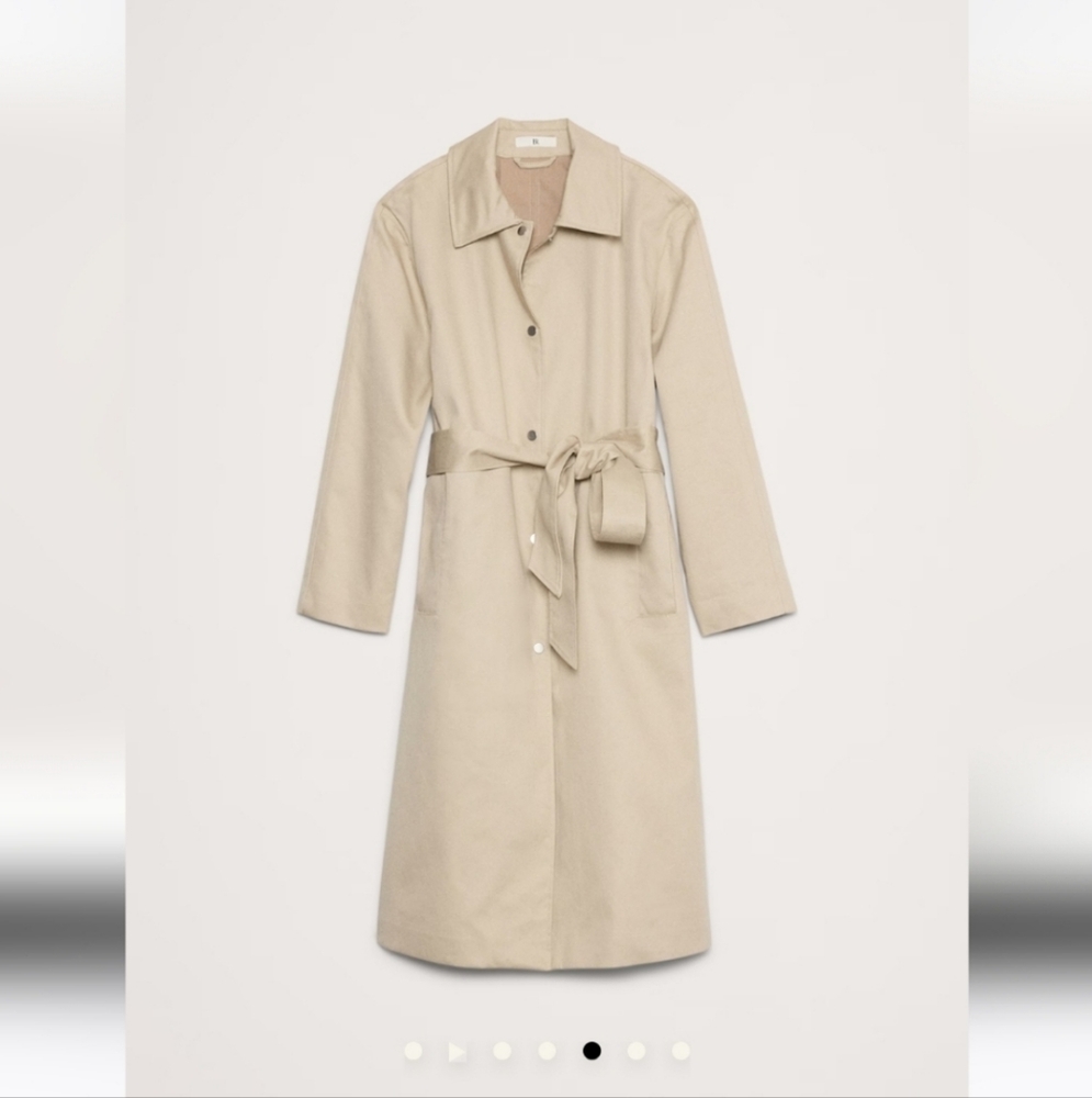 Banana Republic Bonded Cotton Mac Trench Coat natural stone gray - Picture 5 of 7